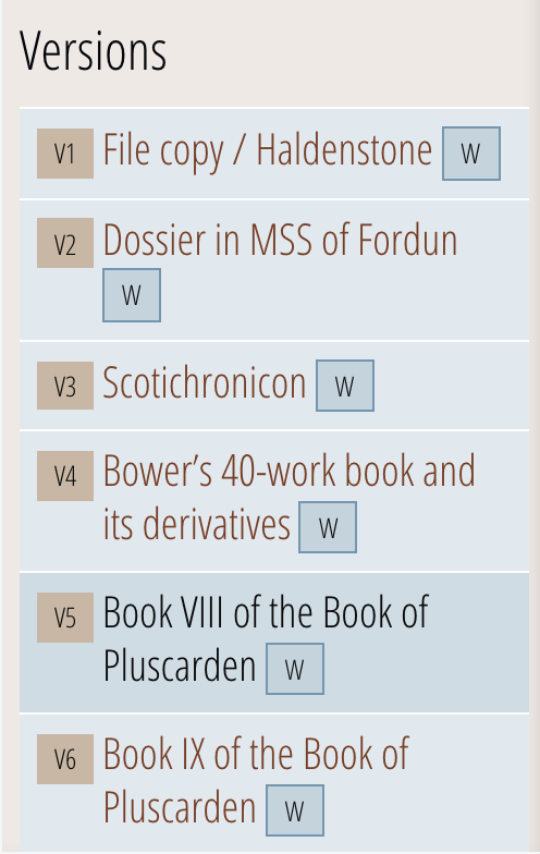 versions in dropdown